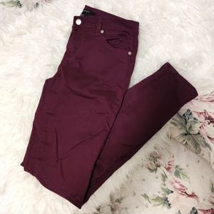Burgundy skinny jeans